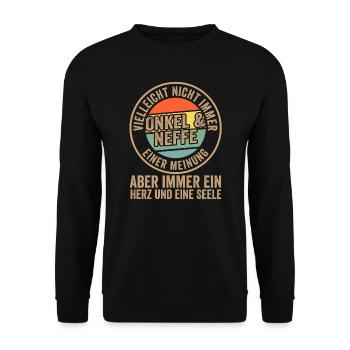 Onkel & Nichte Familie Onkels Geschenk - Unisex Pullover - Schwarz - Vorne - Alina (178cm) & Michal (187cm)