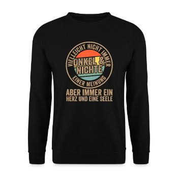 Opa & Enkelin Familie Großvater Geschenk - Unisex Pullover - Schwarz - Vorne - Alina (178cm) & Michal (187cm)