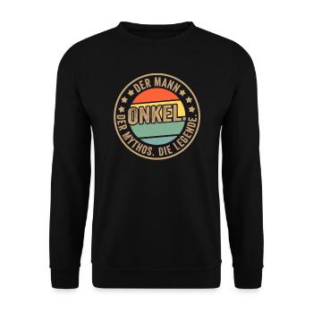 Patenonkel Patensohn Pate Geschenk - Unisex Pullover - Schwarz - Vorne - Alina (178cm) & Michal (187cm)