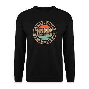 Opa & Enkel Familie Enkel Geschenk - Unisex Pullover - Schwarz - Vorne - Alina (178cm) & Michal (187cm)