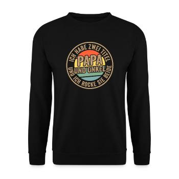 Papa & Sohn Familie Papa Geschenk - Unisex Pullover - Schwarz - Vorne - Alina (178cm) & Michal (187cm)
