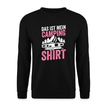 Camping Camper Campen Geschenk - Unisex Pullover - Schwarz - Vorne - Alina (178cm) & Michal (187cm)