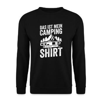Camping Camper Campingplatz Geschenk - Unisex Pullover - Schwarz - Vorne - Alina (178cm) & Michal (187cm)