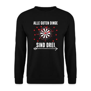 Darts Darten Darter Geschenk - Unisex Pullover - Schwarz - Vorne - Alina (178cm) & Michal (187cm)
