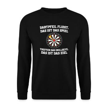 Darts Darten Dartpfeile Geschenk - Unisex Pullover - Schwarz - Vorne - Alina (178cm) & Michal (187cm)