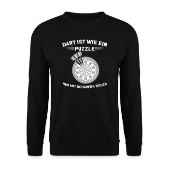 Darts Darten Darter Geschenk - Unisex Pullover - Schwarz - Vorne - Alina (178cm) & Michal (187cm)