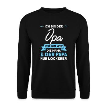 Opa Familie Werdender Opa Geschenk - Unisex Pullover - Schwarz - Vorne - Alina (178cm) & Michal (187cm)