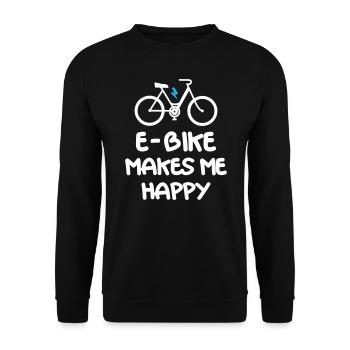 Le vélo électrique me rend heureux - Sweat-shirt Unisexe - noir - Devant - Alina (178cm) & Michal (187cm)