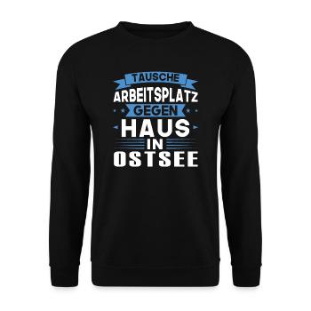 Ostsee Urlaub Norden Geschenk - Unisex Pullover - Schwarz - Vorne - Alina (178cm) & Michal (187cm)