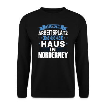 Nordeney Urlaub Norden Geschenk - Unisex Pullover - Schwarz - Vorne - Alina (178cm) & Michal (187cm)