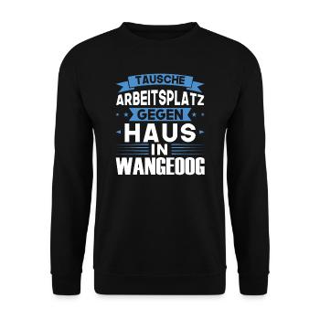 Wangeoog Urlaub Norden Geschenk - Unisex Pullover - Schwarz - Vorne - Alina (178cm) & Michal (187cm)