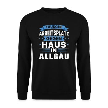 Allgäu Schwäbisch Süddeutschland Geschenk - Unisex Pullover - Schwarz - Vorne - Alina (178cm) & Michal (187cm)