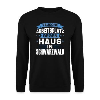 Schwarzwald Schwäbisch Süddeutschland Geschenk - Unisex Pullover - Schwarz - Vorne - Alina (178cm) & Michal (187cm)