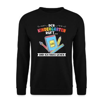 Kindergartenkind Kindergarten Kindergartenanfang G - Unisex Pullover - Schwarz - Vorne - Alina (178cm) & Michal (187cm)