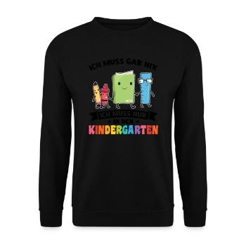Kindergartenkind Kindergarten Kindergartenanfang G - Unisex Pullover - Schwarz - Vorne - Alina (178cm) & Michal (187cm)