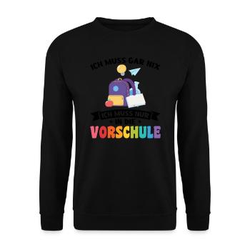 Kindergarten Vorschule Vorschulpädagoge Geschenk - Unisex Pullover - Schwarz - Vorne - Alina (178cm) & Michal (187cm)