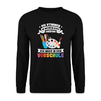 Kindergartenkind Kindergarten Kindergartenanfang G - Unisex Pullover - Schwarz - Vorne - Alina (178cm) & Michal (187cm)