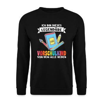 Kindergarten Vorschule Vorschulpädagoge Geschenk - Unisex Pullover - Schwarz - Vorne - Alina (178cm) & Michal (187cm)