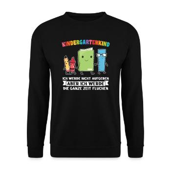 Kindergartenanfang Kindergarten Kindergartenkind G - Unisex Pullover - Schwarz - Vorne - Alina (178cm) & Michal (187cm)