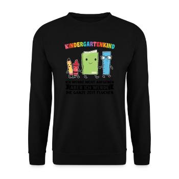 Kindergartenanfang Kindergarten Kindergartenkind G - Unisex Pullover - Schwarz - Vorne - Alina (178cm) & Michal (187cm)