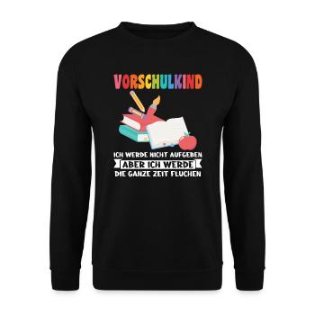 Kindergarten Vorschule Vorschulpädagoge Geschenk - Unisex Pullover - Schwarz - Vorne - Alina (178cm) & Michal (187cm)