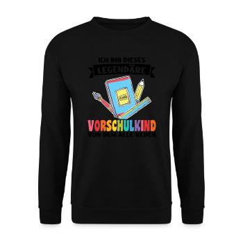Kindergarten Vorschule Vorschulpädagoge Geschenk - Unisex Pullover - Schwarz - Vorne - Alina (178cm) & Michal (187cm)
