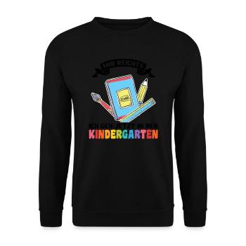 Kindergartenanfang Kindergarten Kindergartenkind G - Unisex Pullover - Schwarz - Vorne - Alina (178cm) & Michal (187cm)