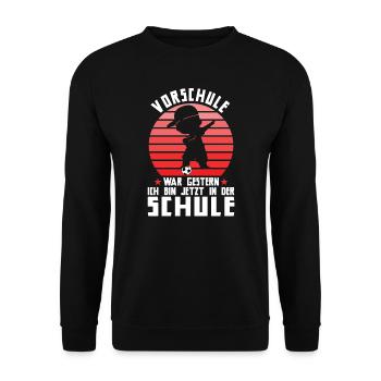 Kindergarten Vorschule Vorschulpädagoge Geschenk - Unisex Pullover - Schwarz - Vorne - Alina (178cm) & Michal (187cm)