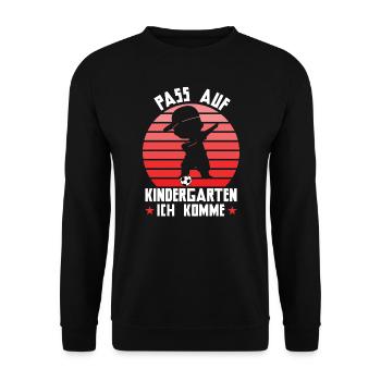 Kindergartenanfang Kindergarten Kindergartenkind G - Unisex Pullover - Schwarz - Vorne - Alina (178cm) & Michal (187cm)