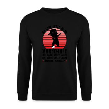 Kindergarten Vorschule Vorschulpädagoge Geschenk - Unisex Pullover - Schwarz - Vorne - Alina (178cm) & Michal (187cm)
