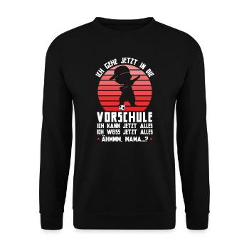 Kindergarten Vorschule Vorschulpädagoge Geschenk - Unisex Pullover - Schwarz - Vorne - Alina (178cm) & Michal (187cm)