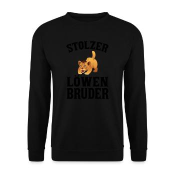 Bruder Löwe Schwester Geschenk - Unisex Pullover - Schwarz - Vorne - Alina (178cm) & Michal (187cm)
