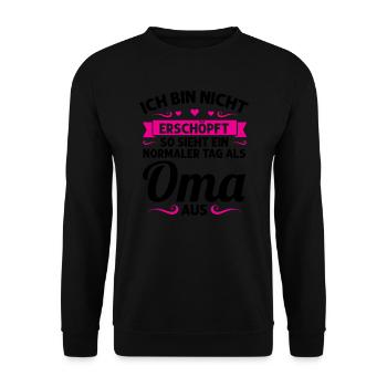 Oma Mutter Tag Omi Geschenk - Unisex Pullover - Schwarz - Vorne - Alina (178cm) & Michal (187cm)