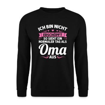 Oma Mutter Tag Omi Geschenk - Unisex Pullover - Schwarz - Vorne - Alina (178cm) & Michal (187cm)