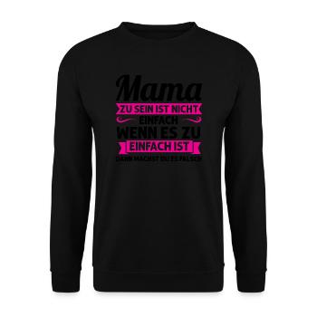 Mutter Mutter Tag Mama Geschenk - Unisex Pullover - Schwarz - Vorne - Alina (178cm) & Michal (187cm)