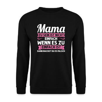 Mutter Mutter Tag Mama Geschenk - Unisex Pullover - Schwarz - Vorne - Alina (178cm) & Michal (187cm)