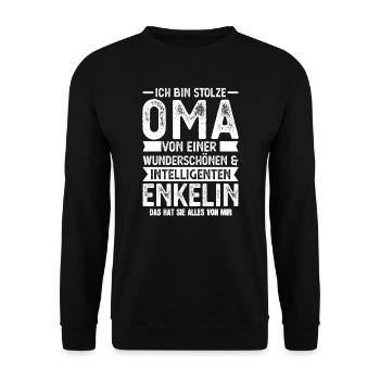 Oma Mutter Tag Omi Geschenk - Unisex Pullover - Schwarz - Vorne - Alina (178cm) & Michal (187cm)