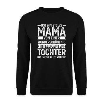 Mutter Mutter Tag Mama Geschenk - Unisex Pullover - Schwarz - Vorne - Alina (178cm) & Michal (187cm)