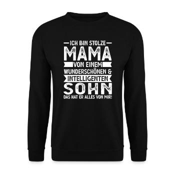 Mutter Mutter Tag Mama Geschenk - Unisex Pullover - Schwarz - Vorne - Alina (178cm) & Michal (187cm)