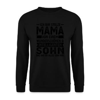 Mutter Mutter Tag Mama Geschenk - Unisex Pullover - Schwarz - Vorne - Alina (178cm) & Michal (187cm)