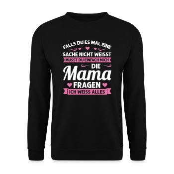 Mutter Mutter Tag Mama Geschenk - Unisex Pullover - Schwarz - Vorne - Alina (178cm) & Michal (187cm)