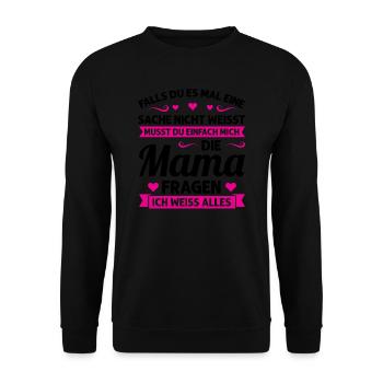 Mutter Mutter Tag Mama Geschenk - Unisex Pullover - Schwarz - Vorne - Alina (178cm) & Michal (187cm)