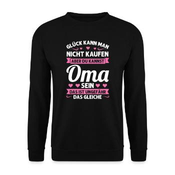 Oma Mutter Tag Omi Geschenk - Unisex Pullover - Schwarz - Vorne - Alina (178cm) & Michal (187cm)