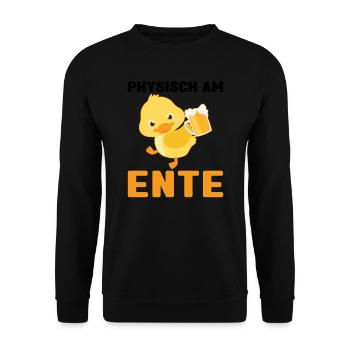 Lustig Ironie Ente Ente Sarkasmus Geschenk - Unisex Pullover - Schwarz - Vorne - Alina (178cm) & Michal (187cm)