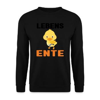 Lustig Ironie Ente Ente Sarkasmus Geschenk - Unisex Pullover - Schwarz - Vorne - Alina (178cm) & Michal (187cm)