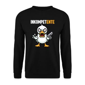 Lustig Ironie Ente Ente Sarkasmus Geschenk - Unisex Pullover - Schwarz - Vorne - Alina (178cm) & Michal (187cm)