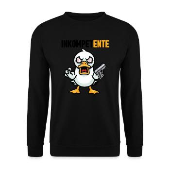 Lustig Ironie Ente Ente Sarkasmus Geschenk - Unisex Pullover - Schwarz - Vorne - Alina (178cm) & Michal (187cm)