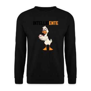 Lustig Ironie Ente Ente Sarkasmus Geschenk - Unisex Pullover - Schwarz - Vorne - Alina (178cm) & Michal (187cm)