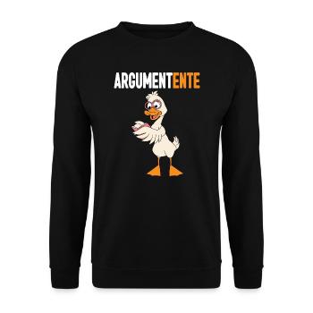 Lustig Ironie Ente Ente Sarkasmus Geschenk - Unisex Pullover - Schwarz - Vorne - Alina (178cm) & Michal (187cm)