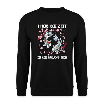 Kois Koi Sarkasmus Geschenk - Unisex Pullover - Schwarz - Vorne - Alina (178cm) & Michal (187cm)